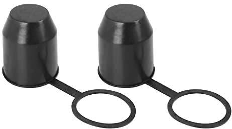 Kellegour 2 Pezzi Tappo Gancio Traino Rimorchio,Copertura a Sfera per Gancio di Traino con Anello di Sicurezza,50MM Tappo di Protezione per Rimorchio,Copertura del Gancio di Traino,per Auto/Camion