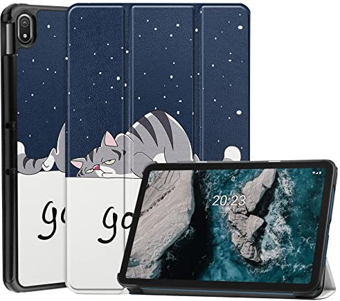 Case2go - Hülle kompatibel mit Nokia T20 10.4 (2021) - Tablet-Hüllen - Kunstleder Tablet Case Schutzhülle - Good Night