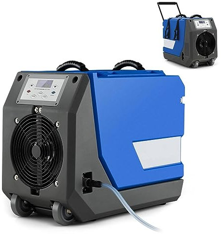 GiantexUK 85L/Day Commercial Dehumidifier, Industrial Air Dehumidifier with Digital Display, Drain Hose, Auto Defrost, 24H Timer, Handles & Wheels, Portable Building Drier for Basement Warehouse