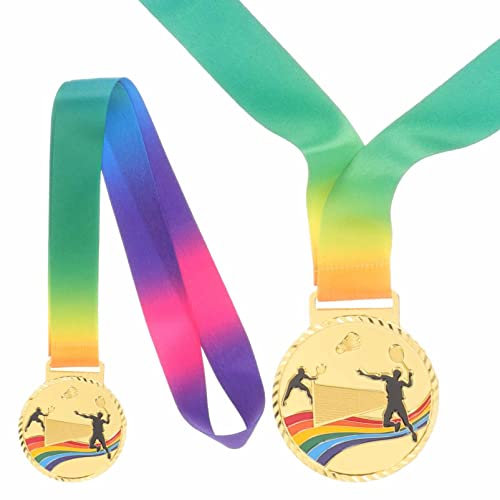 BESPORTBLE 2st Wettbewerbsmedaille Wohnkultur Auszeichnungszubehör Badminton-medaillen Home-Desktop-dekor Medaillen Als Belohnung Ermutigungsmedaillen Metall Künstlich Spielzeug Kind
