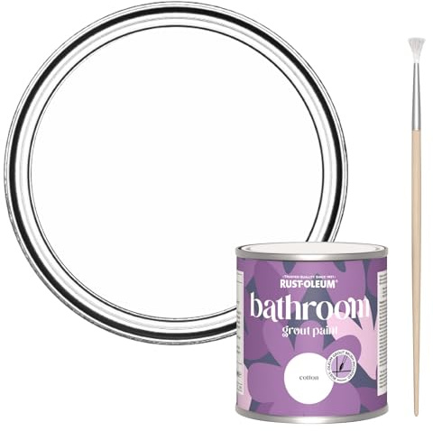 Rust-Oleum Mould-Resistant White Bathroom Grout Paint -Cotton (White) 250ml