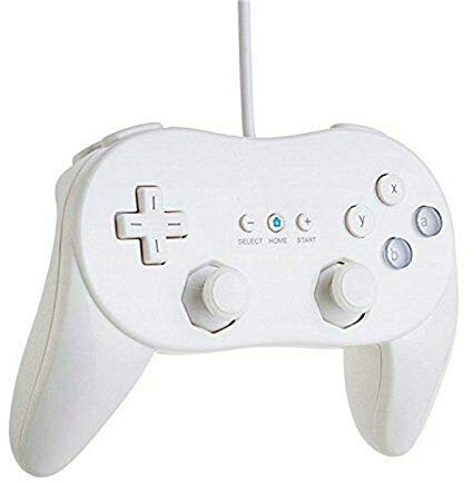 Wired Classic Controller Gamepad Joystick for Wii, Dual Analog Controller Gamepad Game Controller (White)