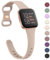 Oumida für Fitbit Versa 2 Armband/Fitbit Versa Lite Armband für Damen Herren, Silikon Armbänder, Strapazierfähiges Schlankes Uhrenarmband Sport Ersatzarmband für Fitbit Versa Armband, Milchtee Farbe