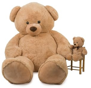 Orso Peluche Gigante 240 cm Beige con Fiocco - Orsacchiotto Peluche Grande