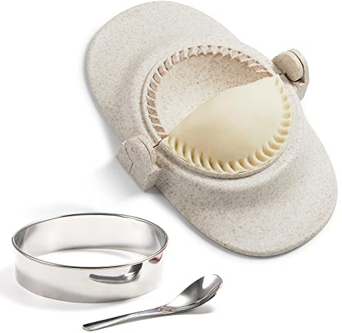 MUMSUNG Presse à empanada, 12,7 cm extra large avec coupe-pâte, moule à raviolis pour Pierogi, Pastelitos, Calzone, Turnovers, raviolis chinois, 12,7 cm