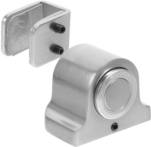 DOITOOL Magnetic Door Stop: 1 Set Magnetic Glass Door Stopper Floor Mount Door Stopper Glass Shower Door Stop Push Release Magnetic Door Catch Magnetic Door Stopper for 3-15mm Glass Door