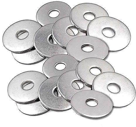 Arandelas M5 50 piezas Arandelas planas M5 x 15 mm Arandela de reparación plana de acero inoxidable 304 Arandelas cromadas redondas lisas para tornillos y pernos