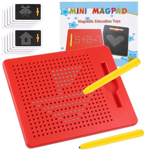 SULOLI Magnetische Zeichentafel,Zaubertafel,Pädagogisches Zeichentablett,Magnet Spiel mit Kugeln und magnetischem Stift für Kinder Schul Familie
