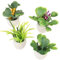 Lpitoy Puppenhaus-miniaturpflanze, 4-teiliges Mini-pflanztopf-Set, Mini-topfpflanzen, Zimmerpflanze, Puppenhaus-blumentöpfe, Künstliche Pflanzen, Modell 1:12, Miniatur-Bonsai Für