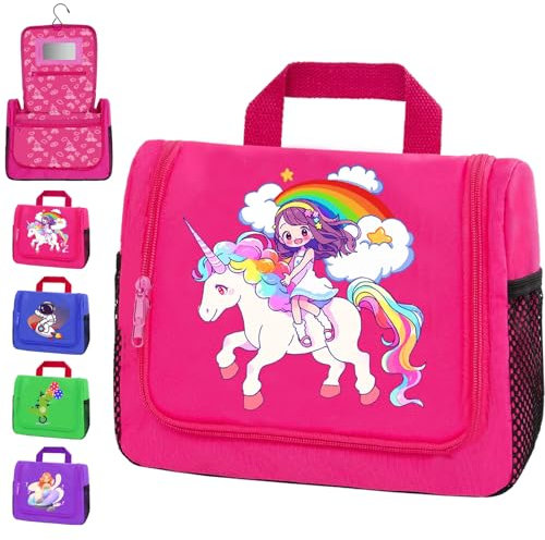XIEXIESHER Trousse De Toilette De Voyage, Trousse De Toilette pour Enfants, Trousse De Maquillage Licorne, AdaptéE Aux Femmes, Aux Enfants, Aux Voyages en Plein Air Et à La Famille