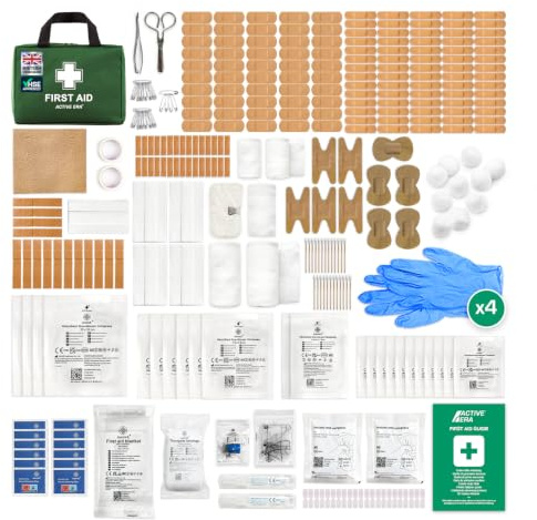 320 Piece Premium First Aid Kit Bag - Includes Eyewash, 2 x Cold (Ice) Packs and Emergency Car Blanket for Home, Office, Caravan, Workplace, Travel