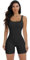 TAYOEA Sport Jumpsuit Damen Kurz Sommer Eng Stretch Yoga Einteiler One Piece Bodysuit Sexy Ärmellose Overall für Fitness Gym Workout Schwarz,M