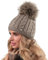 Alur Mütze Damen Beanie Wintermütze Strickmütze mit Bommel - Warme Elastisch Elegant Winter Mütze EKO Bommelmütze - Weiches Garn Stilvoll Universell Warm (Latte)