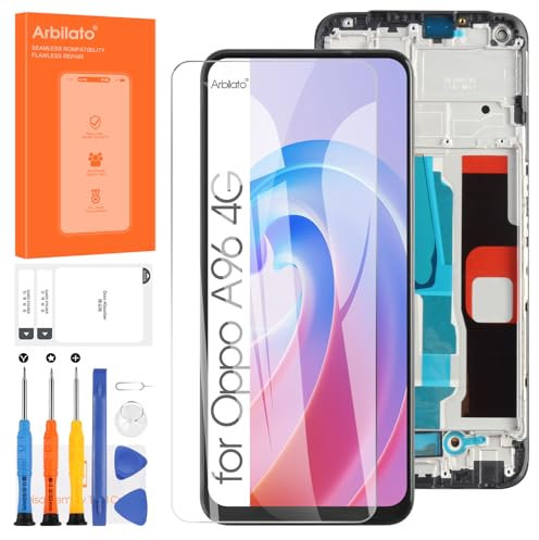 Arbilato - Pantalla LCD para Oppo A96 4G / Realme 8i / Realme 9i – Reemplazo de pantalla táctil CPH2333 digitalizador de cristal con marco