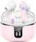 Bluetooth Kopfhörer, Kopfhörer Kabellos Bluetooth 5.3 mit 4 ENC Mic, In Ear Kopfhörer 40std Spielzeit Tiefer Bass, Noise Cancelling Wireless Earbuds IP7 Wasserdicht Ohrhörer LED Anzeige USB-C Rosa