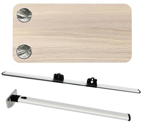 An der Wand montierter Klapptisch, Abnehmbarer Tisch für Wohnwagen und Wohnmobile mit 2 Becherfächern, zur Montage im Innen- oder Außenbereich, Autotisch für Reisen, Camping, Picknick (Farbe