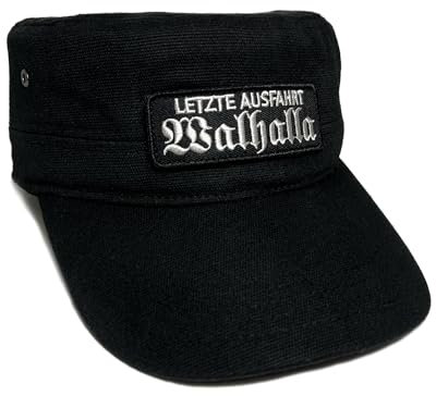 No Face No Name Military Cap Letzte Ausfahrt Walhalla in schwarz I Unisex frei einstellbar I bestickter Patch I Army Basecap Snapback Kappe Mütze