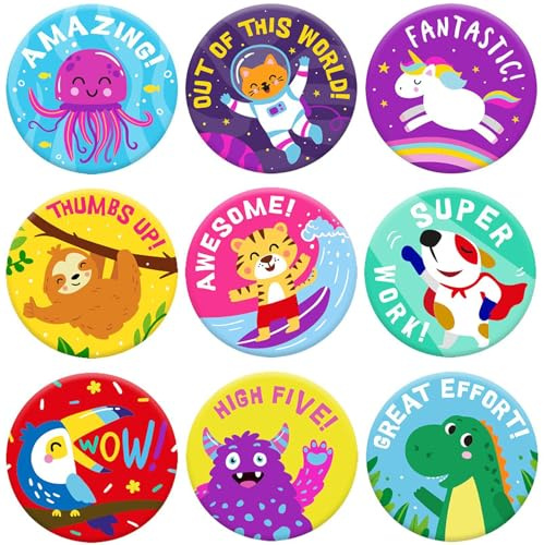 Belohnungsaufkleber,1080 PCS Kinder Motivationsaufkleber Lehrer Aufkleber Tieraufkleber Selbstklebende Aufkleber Lehrerbedarf Sticker Belobigung Aufklebers Reward Aufklebers Kinder