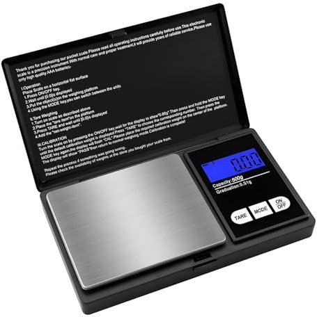 GeekerChip Feinwaage 500g/0.01g,Tragbare Taschenwaage,Digitale Küchenwaage,Multifunktions Taschenwaage Gramm Waage,mit Lcd Display,für Lebensmittel,Schmuck,Medizin,Labor,Kaffee
