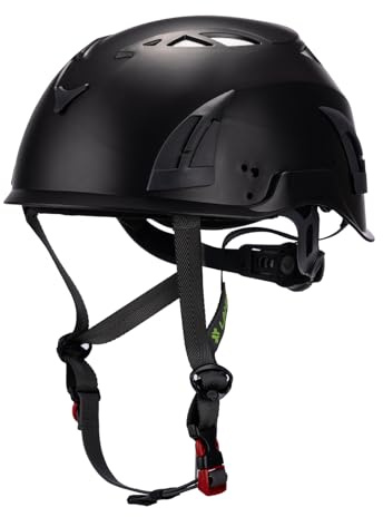 ClimbPro Safety Helmet for Rock Climbing – Durable, Lightweight Shell, Adjustable Chin Strap, Ventilated Design for Outdoor Adventure. (Black)