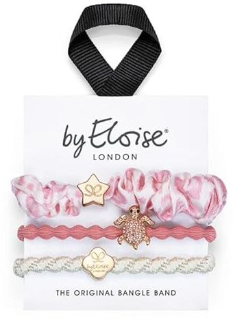 By Eloise London Pastel Paradise - Haargummi Set - Geschenkset - Rosa - Schildkröte - Seide - Stern