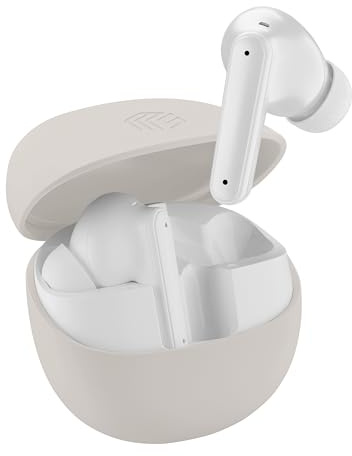Music Sound auricolari senza fili ergonomici Numia con la cancellazione attiva del rumore, la modalità trasparenza, il Bluetooth e 30 ore di autonomia, bianco