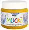 KREUL 23125 - Mucki schimmernde Funkel - Fingerfarbe, 150 ml in Goldschatz, auf Wasserbasis, parabenfrei, glutenfrei, laktosefrei und vegan, auswaschbar, vermalbar mit Pinsel und Fingern
