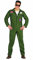 FIESTAS GUIRCA | Disfraz de Piloto de Caza Adulto (54-56/XL) - Mono para Hombres - Disfraces de Militares y Aviadores para Fiestas de Cine, Halloween y Carnaval - Ideal para Adultos - Verde