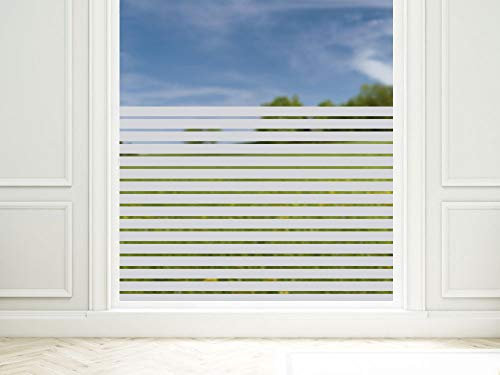 GRAZDesign Fensterfolie Streifen Blickdicht, Sichtschutz Folie Milchglasfolie für Fenster, Glastür, Scheiben lichtdurchlässig - 80x57cm / Silbergrau