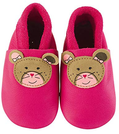 Sterntaler Jungen Mädchen Baby-Krabbelschuh Leder Flache Hausschuhe, Magenta, 21/22 EU
