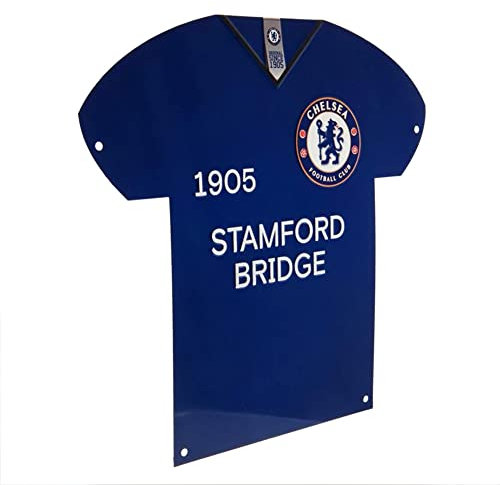 Chelsea Fußballverein, offizielles Shirt in Form eines Metallschilds, zum Aufhängen an der Wand