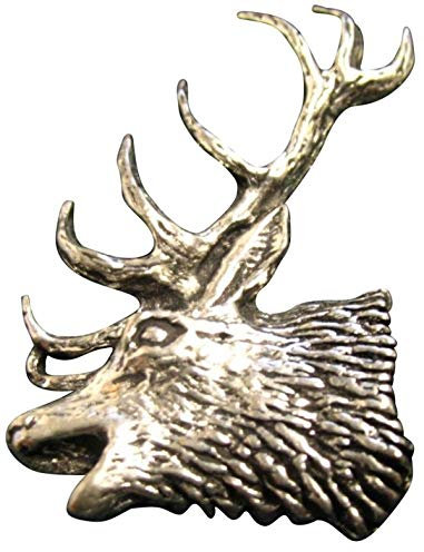 Ansteckpin Hirschkopf röhrend | für den Hut oder das Revers | Perfekt zum Jagd-Outfit | Anstecker Pin Button | Altsilber
