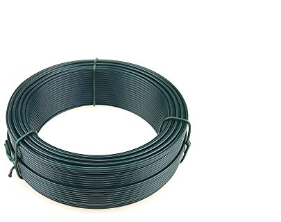 Garmix Fil de tension galvanisé à chaud pour grillage grillagé, clôture, fil métallique (200 m, 3,1 mm) - Vert