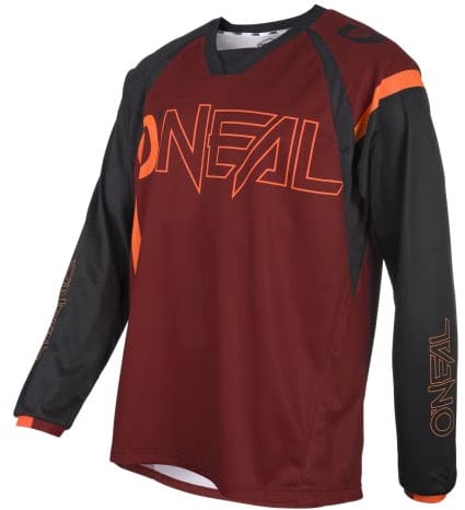 O'NEAL | Mountainbike-Trikot | MTB Mountainbike DH Downhill FR Freeride | Atmungsaktives Material, maximale Bewegungsfreiheit | Element FR Jersey Hybrid | Erwachsene | Rot Orange | Größe S