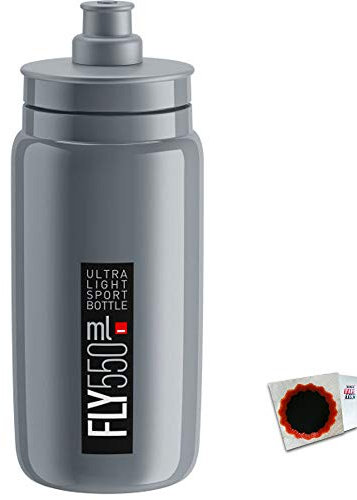 Elite Trinkflasche Fly 2020 550 ml grau schwarz ca. 58g Fahrrad
