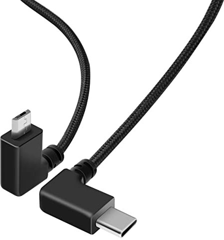 LYONGTECH Micro-USB auf USB C 29 CM Nylon RC Kabel für DJI Mavic Mini, Mini SE,Mavic 2 Pro/Zoom,Mavic Air,Spark,Mavic Pro Fernbedienung,OTG Tablet Handy Controller Drohne Zubehör(USB-C Anschluss)