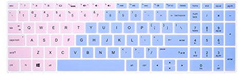 WYGCH Silicone Keyboard Cover Skin for HP Envy x360 15.6 Series /2020 2019 Pavilion 15/ Pavilion x360 15.6 Series/Envy 17 17.3 Series/Laptop 15t 17t 17-ca0011nr 17-by0040nr, Mix Pink and Blue