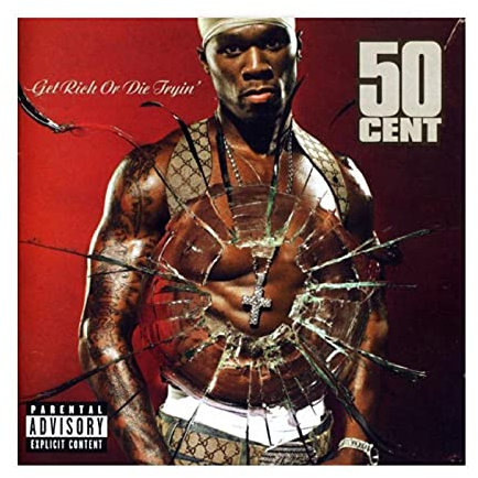 JINGXIU Rapper 50 Cent Album Get Rich Or Die Tryin Leinwand Poster Schlafzimmer Dekor Sport Landschaft Büro Zimmer Dekor Geschenk 30 × 30 cm Rahmen:1