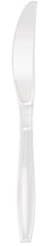 Couteau générique en plastique transparent robuste (lavable et réutilisable), paquet de 100