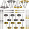GIAK Messing Stahldraht Rad Pinsel Set Drahtbürste Set Mini Messingbürste Drahtbürste 36 Stück Polieren Reinigung Drehwerkzeug für DIY, Schleifen, Reinigen, Entkalken usw