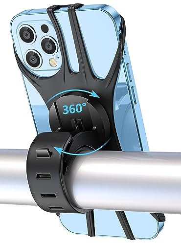 Supporto per Cellulare da Bicicletta, Supporto Universale per Cellulare da Bicicletta e Moto, Girevole a 360°, Compatibile Cellulare 4,5-7,0