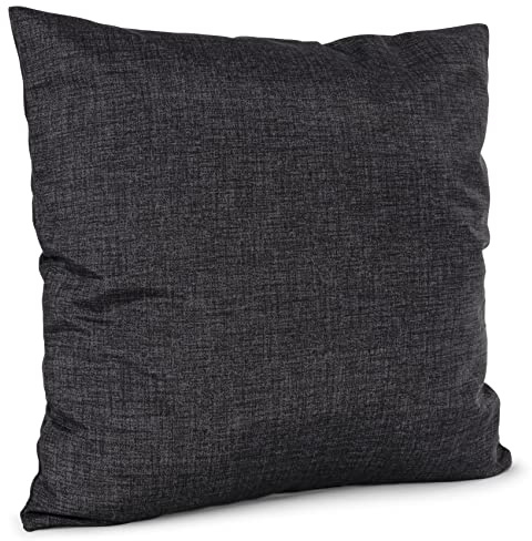 ANRO Kissenbezug Kissenhülle Kissen Sofakissen Zierkissen Deko Kissenbezüge Leinenoptik Anthrazitschwarz 40x40cm mit Füllung