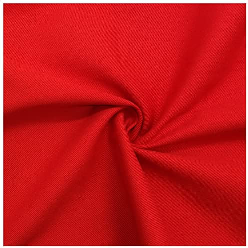 Einfarbig Denim Jeansstoff 100% Baumwolle 150cm Breit Nicht Dehnbarer Jeansstoff zum Nähen, Kleidung, Jacken, Hüte, Taschen, Heimtextilien(Size:1m,Color:rot)