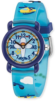 Herzengel analoge Armbanduhr für Kinder aus robustem Kunststoff mit weichem Kunststoffband - Dornschließe - 27 mm/ 3ATM - inkl. Stiftemäppchen