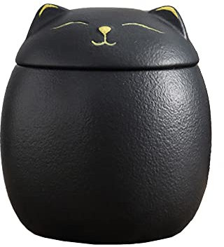 Mozacona Ceramic Jar Embossed Cat Small Candy Dish Sugar Bowl Storage Jar Canister with Seal Lid