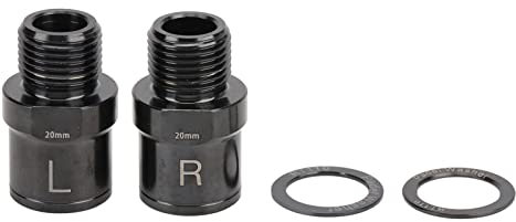 SUNGOOYUE 20 Mm Fahrradpedalverlängerung, Titanlegierung Fahrradpedaladapter Abstandshalter Pedal Verlängerte Spindel für Mountainbike(Schwarz)