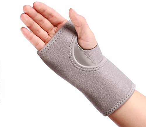 Handgelenkbandage Handgelenkschiene Elastische Verstellbare Handgelenkstütze für Sport Verstauchungen, Arthritis, Sehnenentzündung, Karpaltunnelsyndrom Einheitsgröße 1 Stücke (Rechte Hand, Grau)