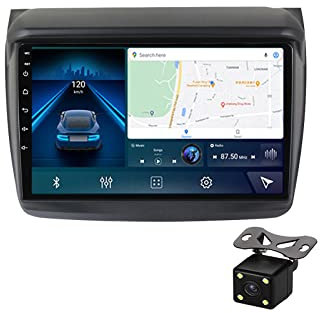 HUEGU 2 Din Touchscreen Autoradio, Bluetooth MP5-Player Unterstützung Bluetooth/WIFI/SWC/OBD2/DAB +/FM-Radio, Für Mitsubishi L200 4/Triton/Pajero Sport 2008-2016 Mit Rückfahrkamera,M400s 4g+64g