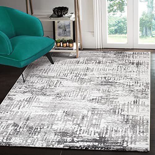 SANAT Teppiche für Wohnzimmer - Harmony - Kurzflor Teppich, Geeignet für Flur, Esszimmer, Schlafzimmer, Küche und Kinderzimmer Öko-Tex 100 Zertifizier - Sanft-Hellgrau, 160X220 cm