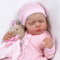 JIZHI Reborn-Puppen 20 Zoll Weicher Körper Lebensechte Neugeborene Schlafende Mädchenpuppen mit Kleidung und Spielzeugzubehör Geschenk für Kinder ab 3 Jahren, Rosa-Hut